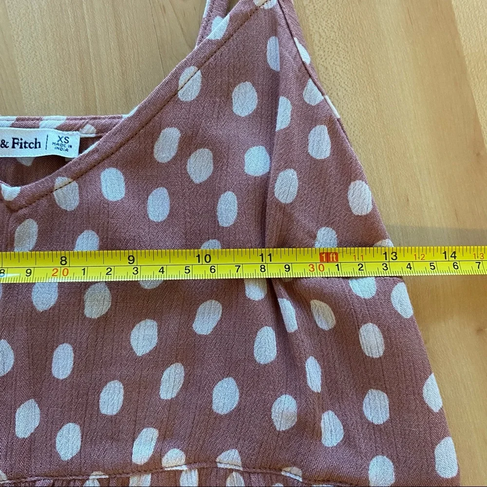 Abercrombie fitch nwt pink polka dot peplum babydoll tank XS - Picture 5 of 6